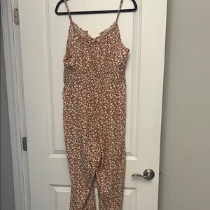 SHEIN Brown and White Cheetah Print Jumpsuit